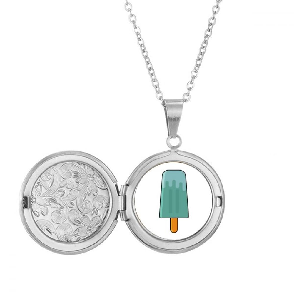 Collier médaillon glacé bleu vert photo : ne perdez plus vos souvenirs - 5