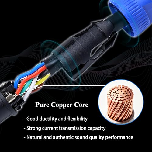 Image of 8 Pole Speakon Cables, 8 Pin NL8FC Pure Copper Wire 3.28FT