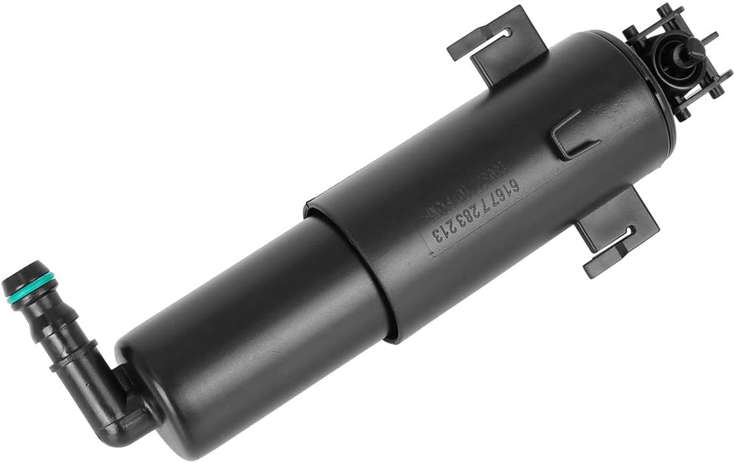 X AUTOHAUX 61677283213 Black Headlight Cleaning Washer Nozzle Pump Cylinder for BMW 335i XDrive 2009-2013