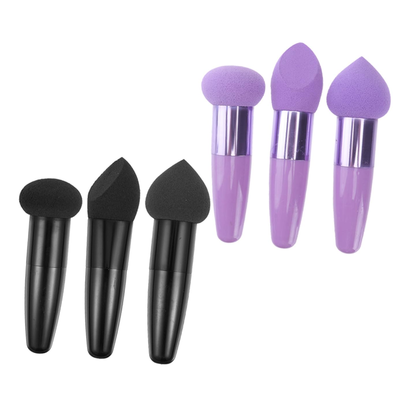 Mikikit Make Up Stifte Nass und Trocken Make Up Pinsel aus Latex 6 Stück mit Griff Tragbare und Zarte für Präzises