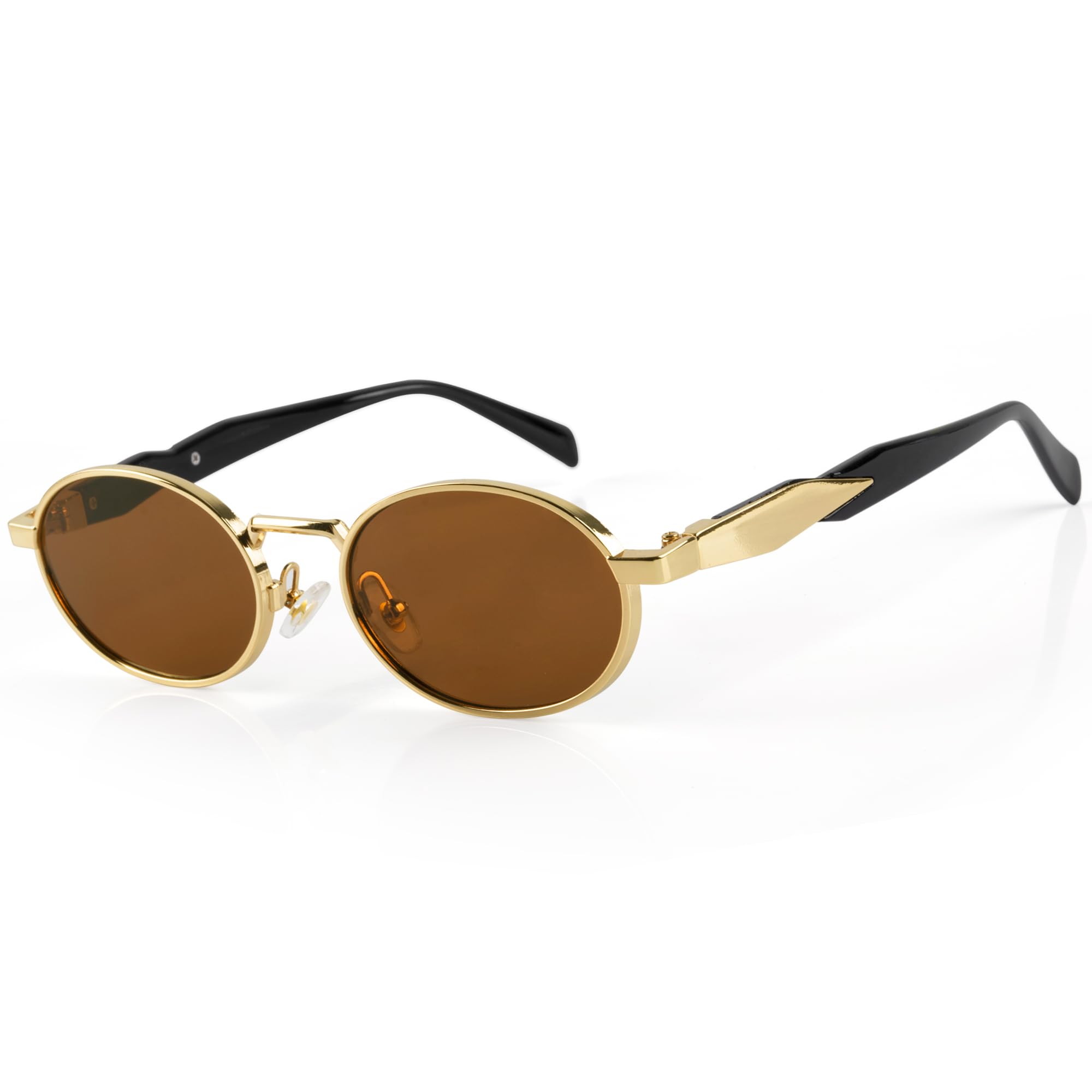 MEGAVOW Lunettes De Soleil Rétro Ovale Vintage – Style Hippie Steampunk UV400 Pour Homme & Femme