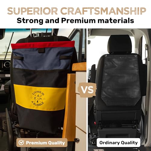 Image of Living in a Bubble Wet Dry Laundry Bag - Portable Waterproof Laundry Hamper for RV, Campervan & Travel - Foldable Clothes Organizer with Separate Wet & Dry Compartments
