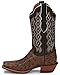 Justin Women's Magnolia Full-Quill Ostrich Western Boot Narrow Square Toe Dark Brown 10 M