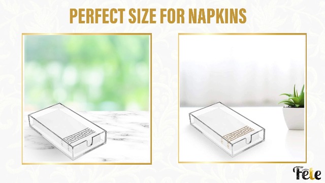 2-Pack Clear Acrylic Guest Towel Napkin Holder - Non-Slip, Fits 8.5x4.5" Napkins, For Kitchen/Bathroom - View #9