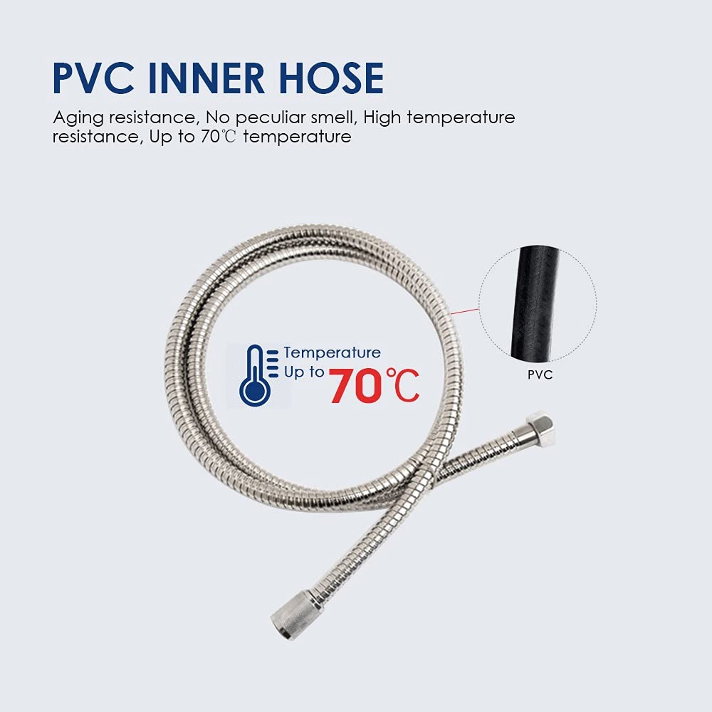 tubo doccia, Flessibile doccia Flessibile doccia da 1,5 m, accessori for tubi flessibili for doccia da bagno in acciaio inossidabile resistente alla ruggine