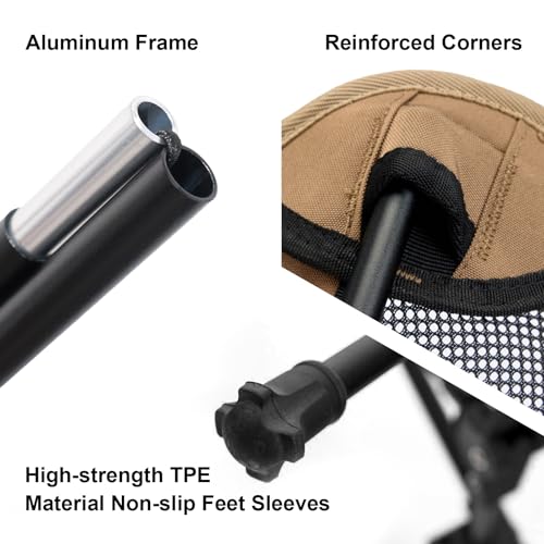 Silla de Camping MellowCamp Mountainscape Ultraligera Plegable, Compacta y Portátil para Senderismo, Camping y Playa (Caqui) miniatura 6