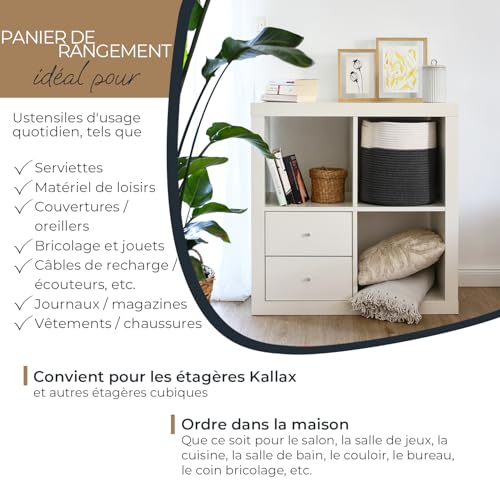Panier de rangement adapté à Kallax avec poignées dissimulées pour un gain d'espace