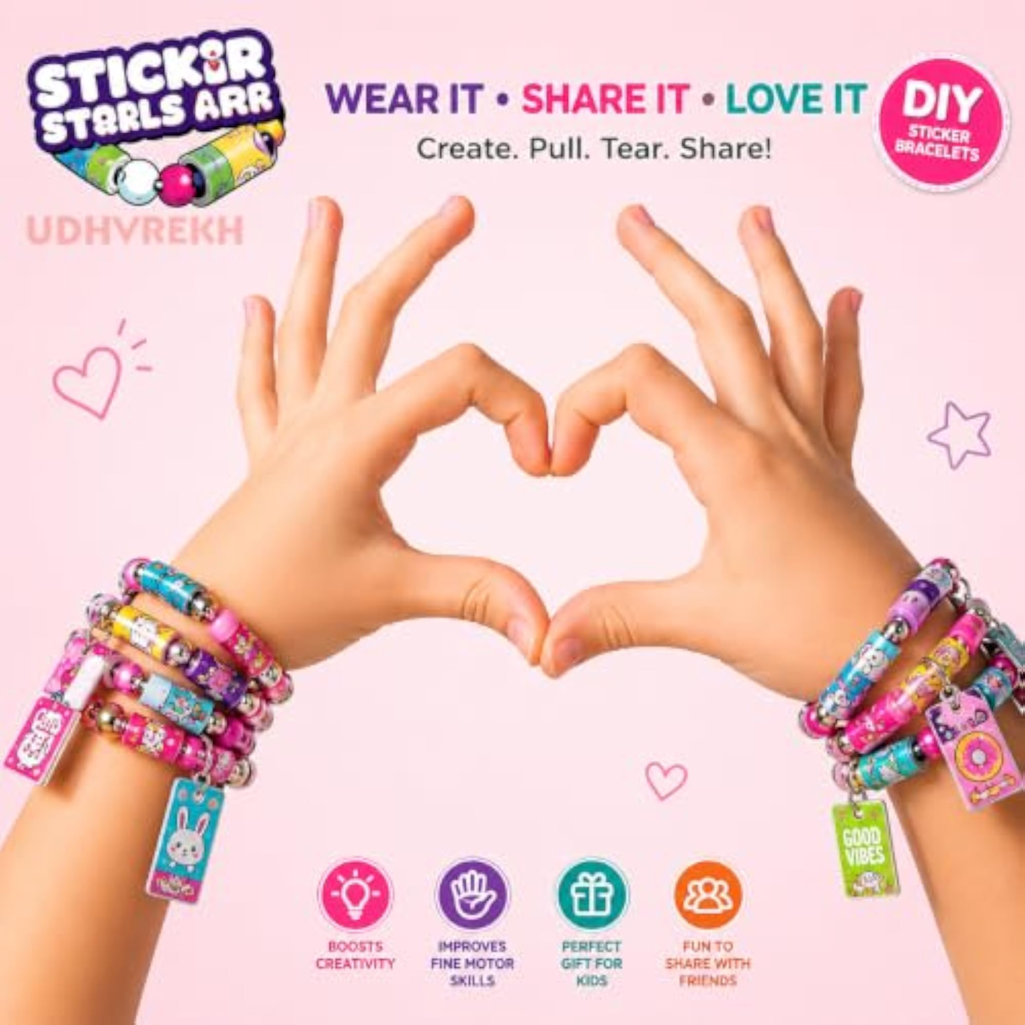 DIY Sticky Rolls Bracelet & Band Kit for Kids