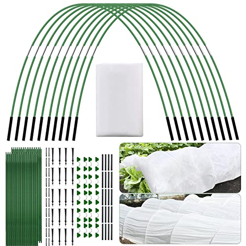 tunnel per la crescita delle piante – tunnel di copertura della serie, tunnel per serra | tunnel per serra con porta con chiusura lampo, capannone per la crescita del campo da giardino, telaio in