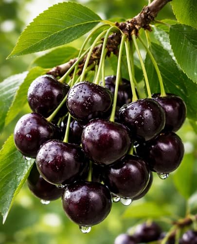 Black Cherry Tree Live Plants 12 Ft Tall (Prunus serotina) Fast Growing Native Fruit Tree Edible Cherry Wildlife Habitat & Backyard Orchard Starter Tree (2 Plants)