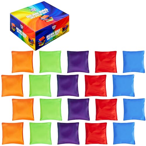 KreativeKraft Polyester Bean Bag Set for Kids 20 Colourful Throwing Bags