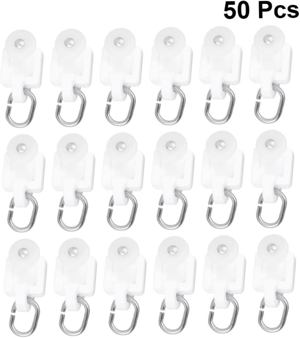 Ciieeo 500pcs Curtain Roller Accessories Silent Hook Track Pulley for Easy Installation Shape Curtain Rails Pe Material for Use