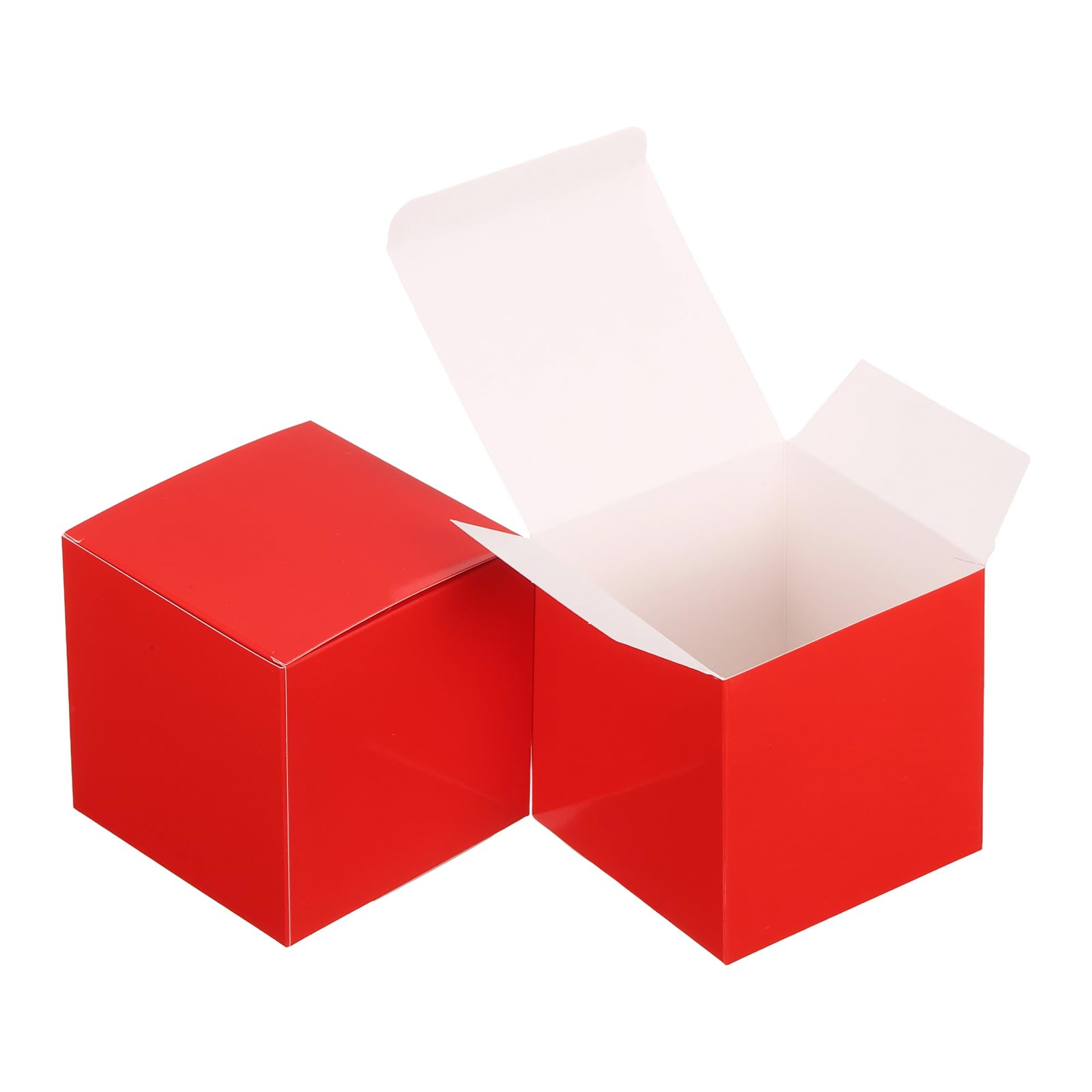 PATIKIL Gift Boxes with Lids, (4x4x4 Inch, Dark Red) (24 Pcs), Cardstock Foldable Bridesmaid Proposal Wrap Small Candy Box for Birthday Presents Wedding Graduation Holiday Craft