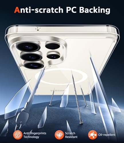 Image of FNTCASE for Samsung Galaxy S23-Ultra Case: Clear Magnetic Phone Cases Compatible with Magsafe Slim Anti Yellowing Rugged Protective Transparent Cell Phone Cover (A-Clear)