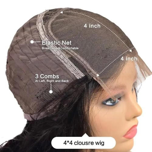 Peluca de cabello humano prearrancada con encaje frontal invisible y efecto natural 3