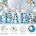 Pooqla Baby Shower Decorations for Boy, Blue Glitter Glowing Letter for Boy Baby Shower Birthday Party Backdrop, LED Light Up Letter for Gender Reveal Boys Room Nursery Table Wall Decor