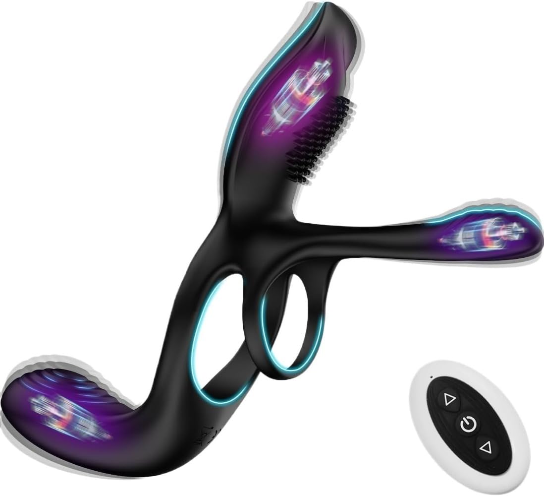 Anillo vibrador 3 en 1 para parejas, juguete erótico y masajeador de próstata masculino, fabricado en silicona de grado médico, con 10 modos de vibración, suave y elástico, resistente y duradero