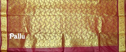 Image of VFCollections Women's Kanchipuram Silk Bridal Pure Pattu Cream White Sarees With Blouse