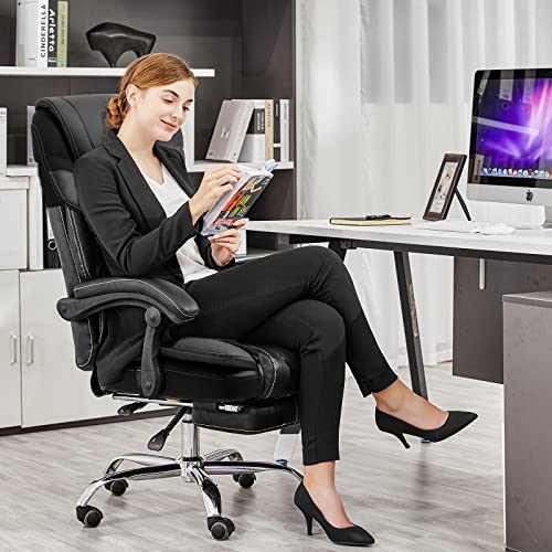 Massage Reclining Office Chair With Footrest, High Back Computer Chair Home Office Desk Chair Ergonomic Executive Office Chair With Armrests, Adjustable Height/Tilt #TOP4
