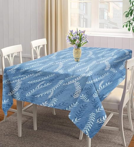 Image of Amazon Brand - Umi Super Soft Brushed Microfiber Cotton Dining Table Cloth, Printed Rectangular 6 Seater Table Cover 60X90(Inches), (Metalic, 6 to 8 Seater)