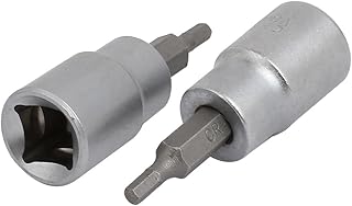 Aexit H3 Hex Hand Operated Tools Head 3/8-inch Square Chrome Vanadium Steel Drive Socket Adapter 2pcs Model:89as508qo103