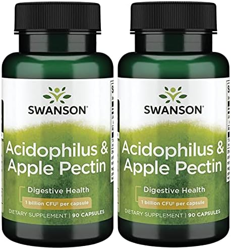 Swanson Acidophilus & Apple Pectin 90 Capsules (2 Pack)