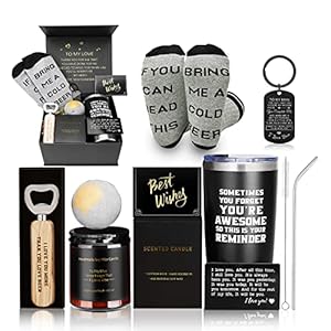 Shinlar Anniversary Gifts’ for Him Husband-10 Pcs Valentines Day Gift Baskets for Men,Birthday Gifts for Men,Husband…