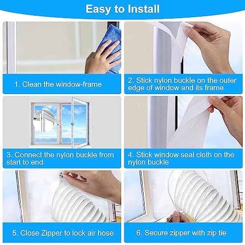 500cm Klimaanlage Fensterabdichtung für Mobile Klimageräte Klimagerät Dachfenster Klimaanlage Fenster Kippfenster Klimaanlage Abdichtung AC Air Conditioner Window Seal for Mobile Air Conditioners