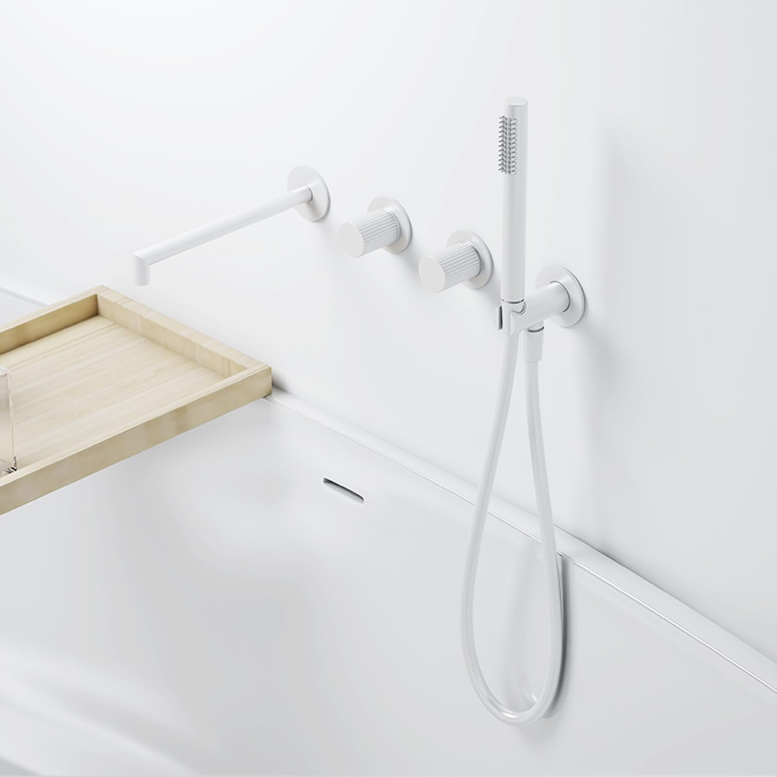 JYBNBBE Shower Mixer TapSingle Lever Wall MounteBathtub Faucet with Shower Attachment Bathroom Fixture for Luxurious Bathing Experience
