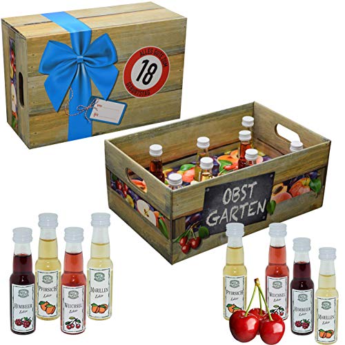 Obstgarten 18.Gbeurtstag · Geschenkidee für Männer und Frauen mit Alkohol · 8 x Obst-Likör · Hochwertige Geschenkbox (Obstgarten 18)