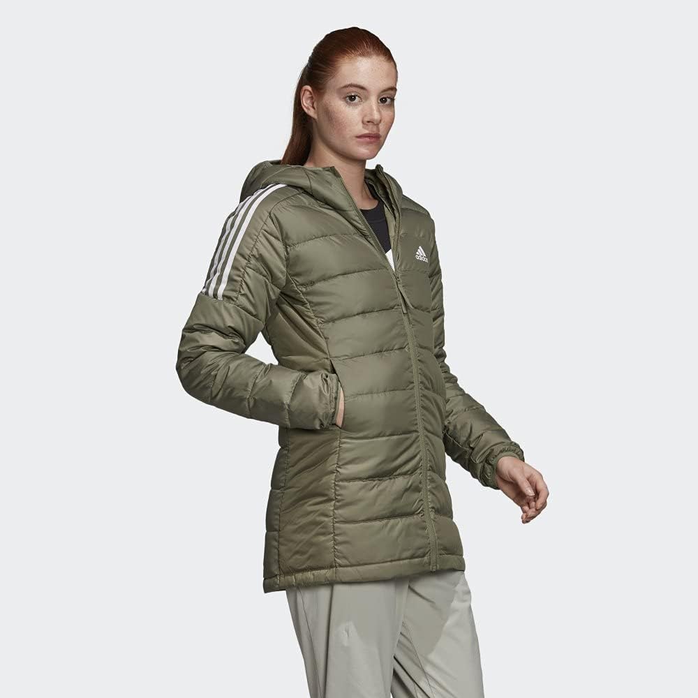 adidas Women's Essentials Light Down Hooded Parka : Clothing, Shoes & Jewelry