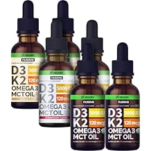 NUSAVA Unflavored, Strawberry Flavored, Vanilla Flavored D3 K2 Liquid Drops Bundle - Potent Liquid Vitamins for Heart, Joint, Bone, Muscle, Immune Support - Non-GMO, Gluten-Free, 2pk Each