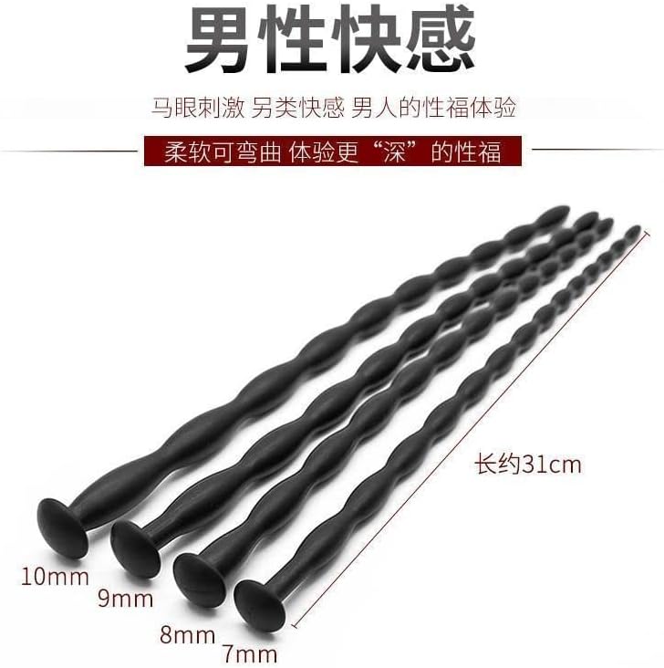 Miniatura 5 de Juego de 8 piezas de dilatador de pene masculino de silicona para vara uretral, obstrucción uretral, expansión de polla, enchufe de estimulación,