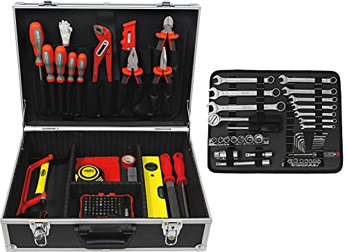 Famex 755-58 Alu Werkzeugkoffer Gefüllt 164-tlg. | Werkzeugkasten bestückt | Werkzeugkiste Werkzeugbox | Werkzeug Set… – Bild 3
