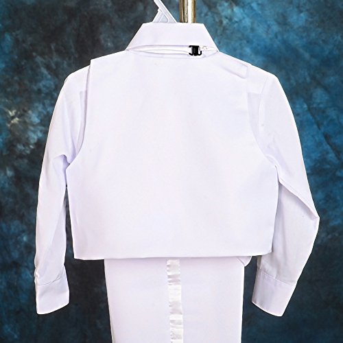 Dressy Daisy Baby Boy' 5 Pcs Set Formal Tuxedo Suits No Tail Wedding Christening Outfits Size 3 Months White #TOP5