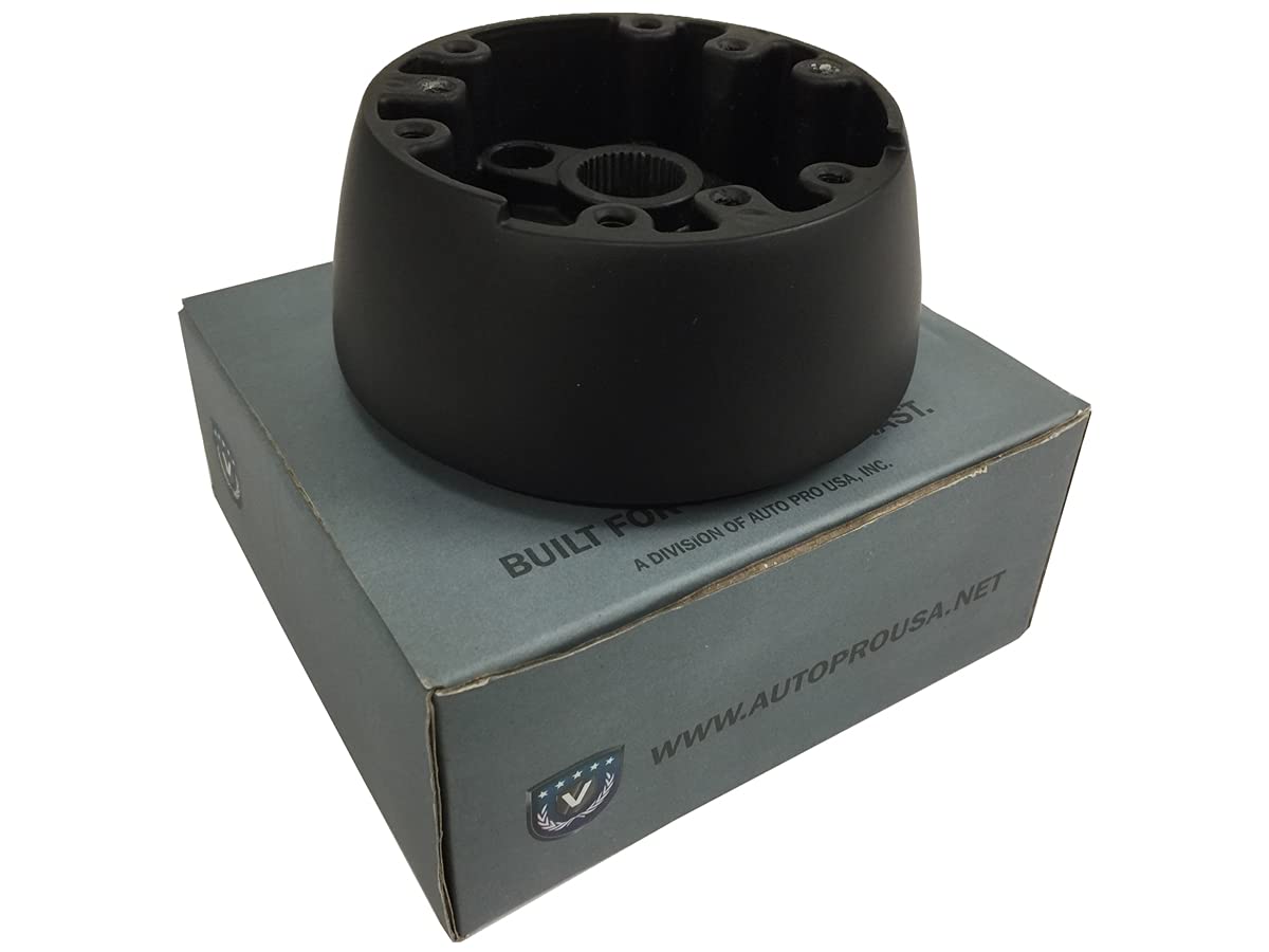 VSW Steering Wheel Hub Adapter 6 Bolt (Black) Compatible with 1967-1968 GM Deluxe Wood Wheel Adapter 3930062 SWA1001BLK