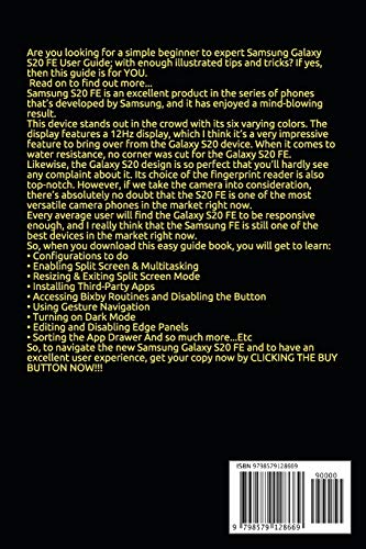 Samsung Galaxy S20 FE 5G User Guide: A Comprehensive Step by Step User’s Manual to Maximizing your New Samsung Galaxy S20 FE