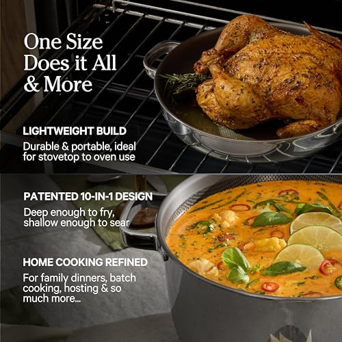 Our Place Titanium Pro Cookware Duo – Always Pan & Perfect Pot with Nonstick No-Coating Technology | Tri-Ply Titanium & Stainless Steel | Safe for Oven, Induction & All Cooktops up to 1000°F | Chrome - Image 7