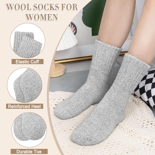 Image of iCamter 4 Pairs Womens Wool Socks - Soft, Thick, Warm Thermal Boot Winter Socks for Gifts