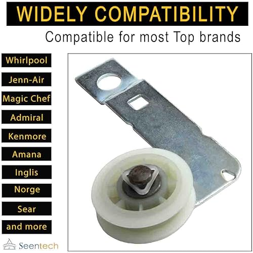 Miniatura 3 de Seentech W10837240 Polea tensora de secadora con soporte - Ajuste exacto para el secador Whirlpool Kenmore Replace: 279640 W10118756 W10547290