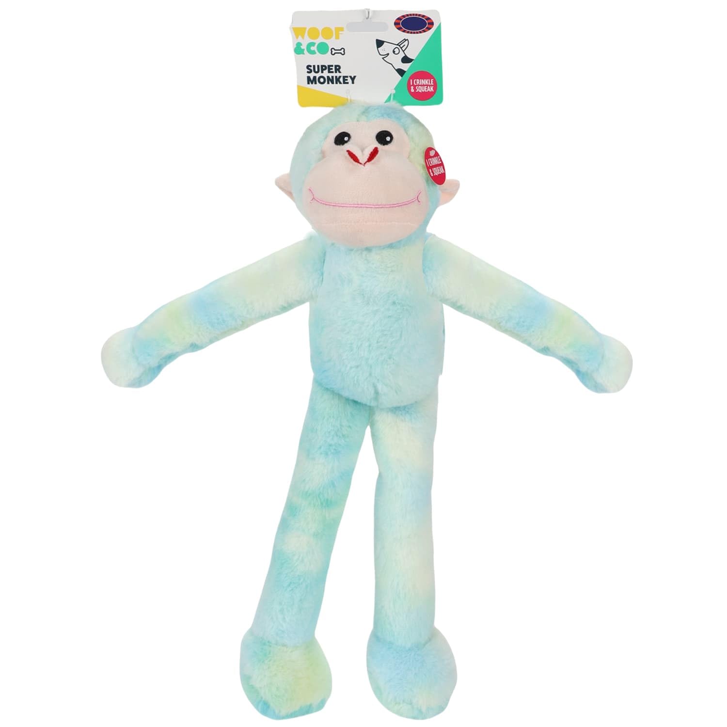 BargainsMania Super Monkey - This Super Monkey Is The Perfect Soft For Your - Complete With A Squeaker And Crinkle (Blue)