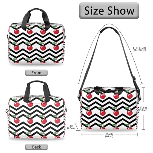 Bolso para portátil patrón Retro Fruit Chevron 16 pulg. miniatura 5