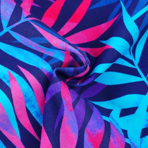 Image of Girls Two Piece Swimsuit Long Sleeve Floral Bathing Suit UPF 50+ Summer Beach Swimwear