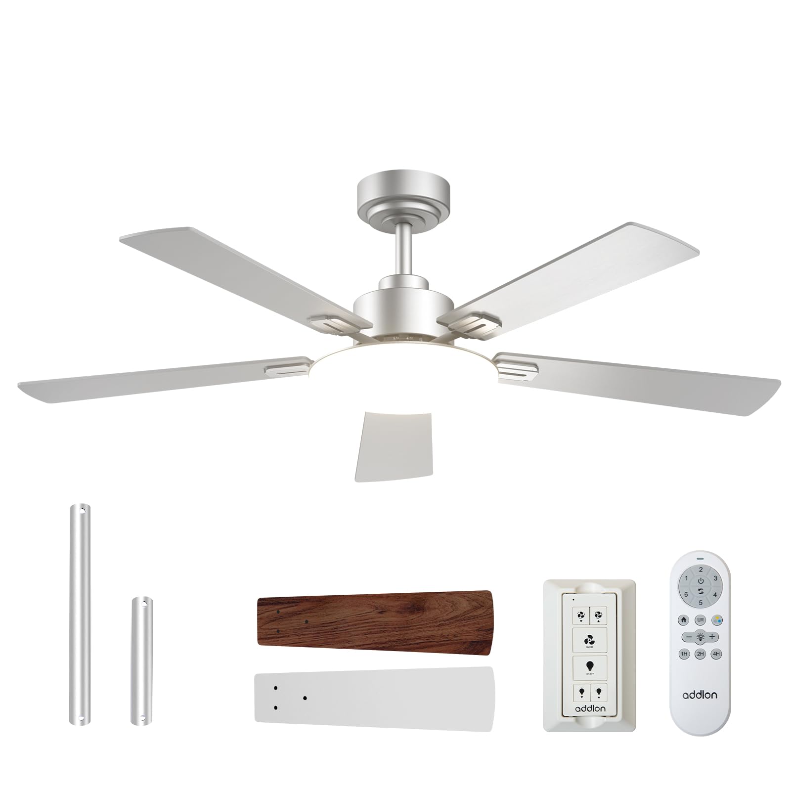 addlon 52-Inch Silver Ceiling Fan
