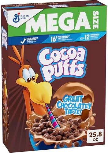 Cocoa Puffs, Chocolatey Breakfast Cereal, Mega Size, 25.8 oz