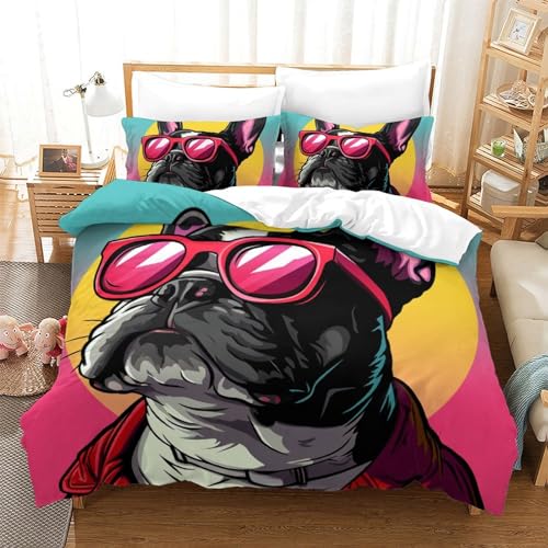Parure de lit Bouledogue Français 200x200 microfibre
