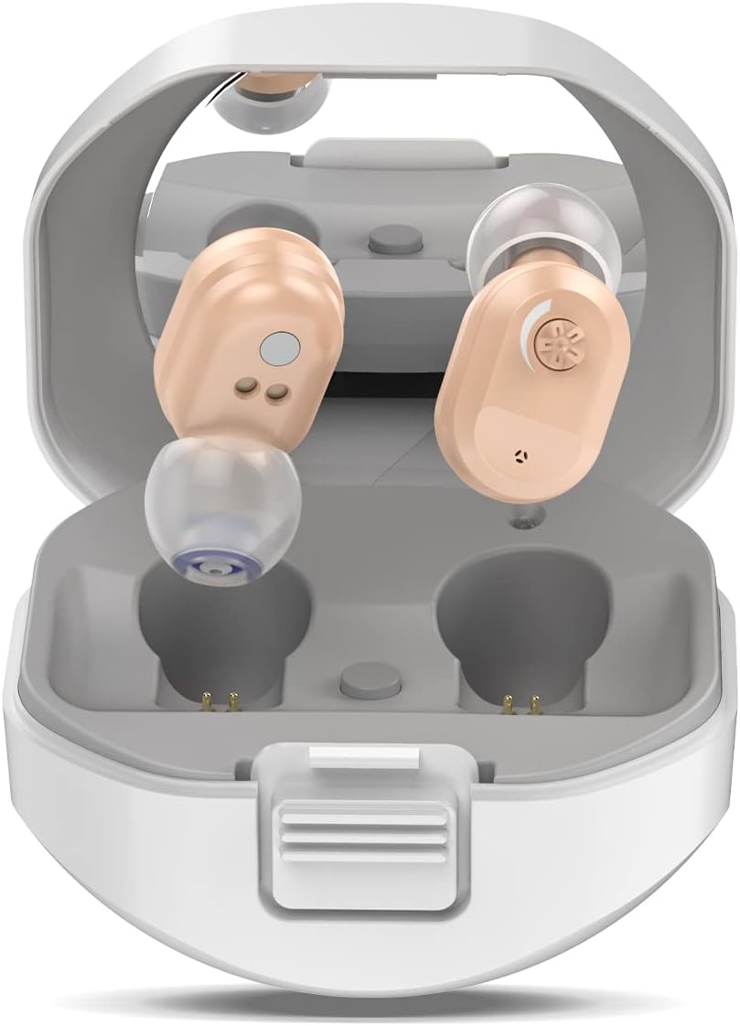 Hearing Amplifier for Seniors, Fursom Rechargeable Hearing Amplifier with Noise Cancelling for Adults(Beige)