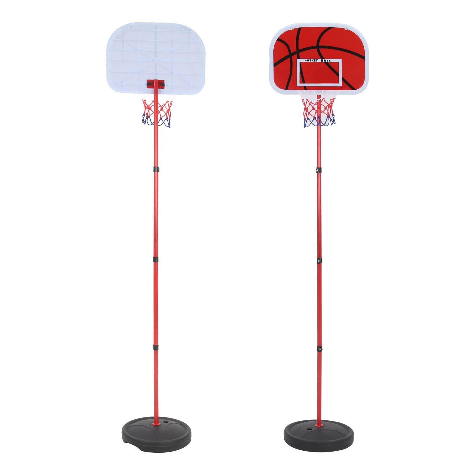 BREEZENEST Free Standing Basketball Hoop Stand 200cm Adjustable Basketball Hoop Kit, Portable Basketball System with Durable ABS Backboard Iron Pole Fillable Stable Base
