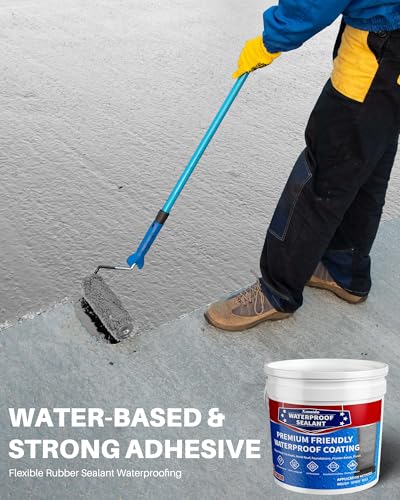Xmntdo Polyurethane Waterproof Coating 2 Gallon, Light Gray, Multi-Surface Crack & Leak Repair Coating for Roofs, Basements, Foundations, Chimneys, Durable Flexible Protective Roof Sealant Waterproof - Thumbnail 7