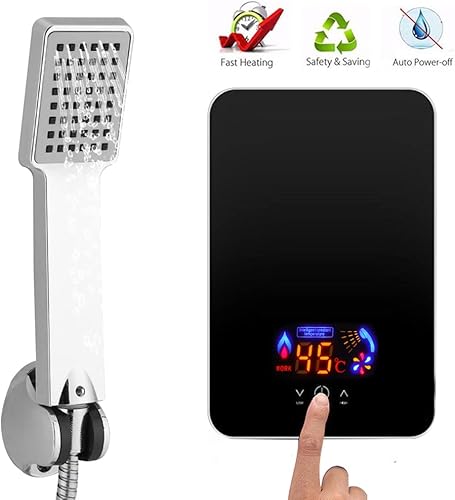 Miniatura 2 de Calentador de agua eléctrico sin tanque de 6500 W, calentador de agua caliente instantáneo de 8 litros con pantalla digital de pantalla grande,
